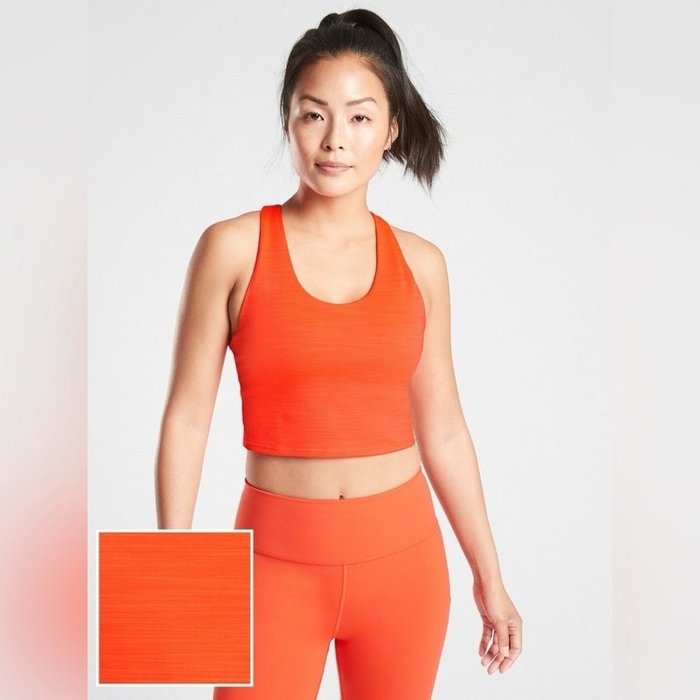 Athleta Ultimate Space Dye Crop in SuperSonic A-C Bright Orange size Large